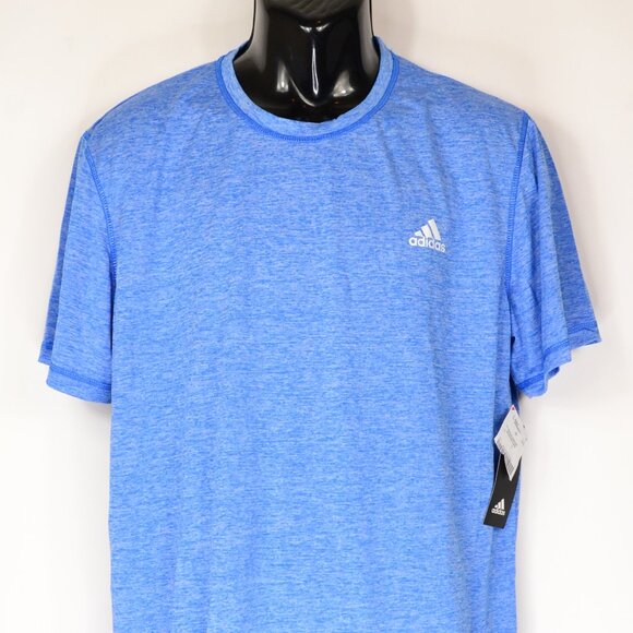 Adidas Men's Size L Blue Dri Fit Athletic Crew Neck T Shirt NWT - Picture 1 of 4